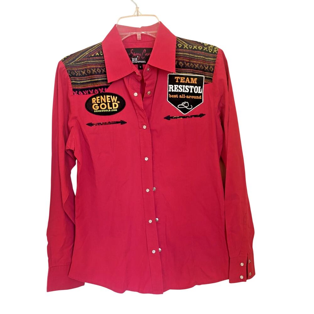 Sherry Cervi X RU Apparel Western Pearl Snap Women’s Medium Pink Shirt